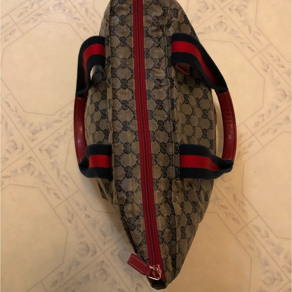 Gucci GG Pattern Navy Coating Canvas Shoulder Tote Bag - Picture 2 of 15